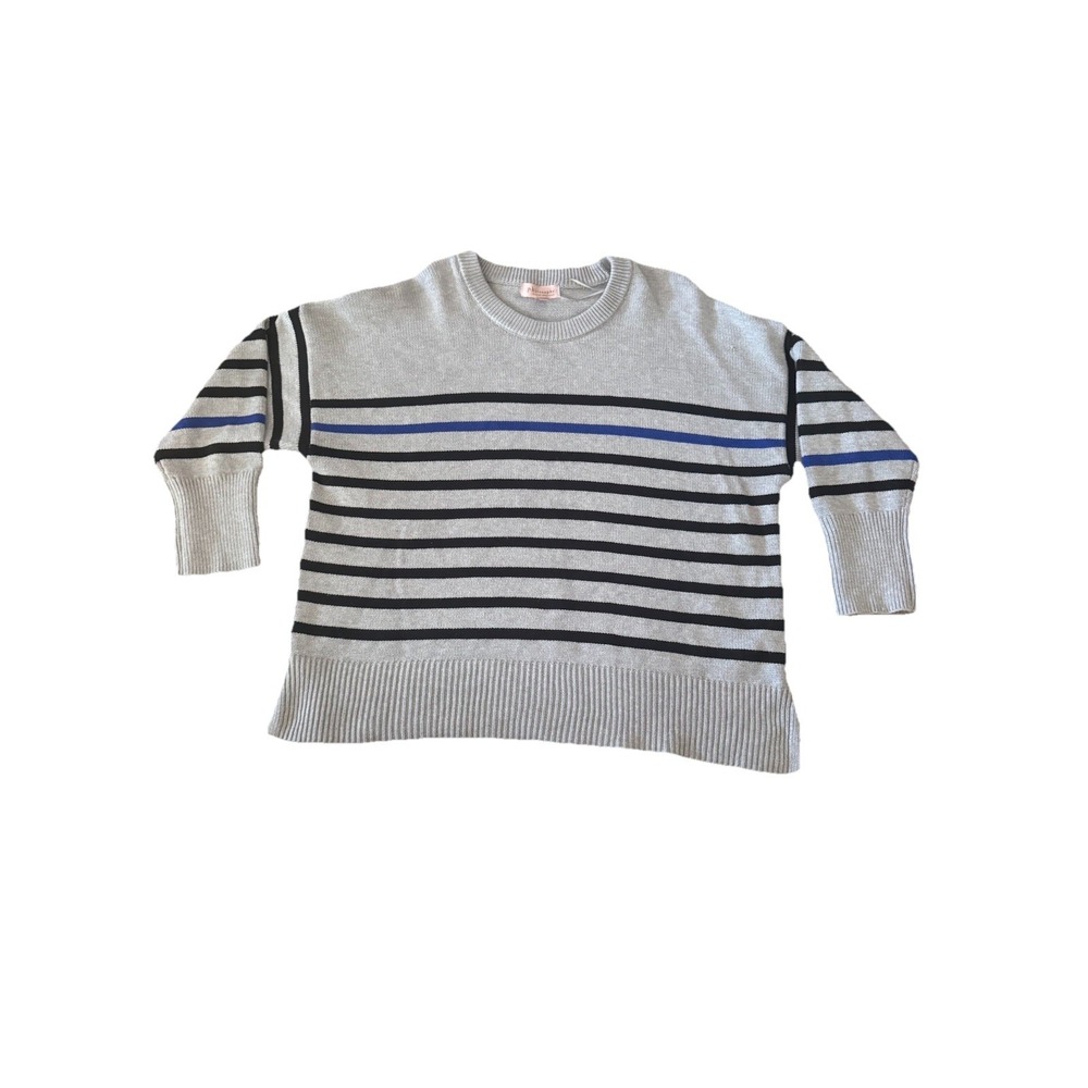 Philosophy‎ Womens Sweater Gray Striped Pullover Viscose Blend 2X Plus Size